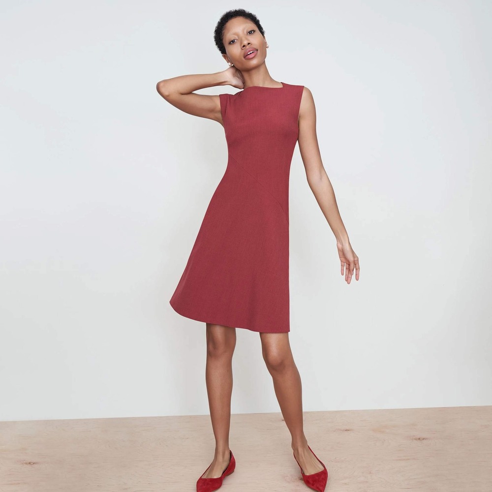 MM Lafleur Pauline Dress in Brick Red Size 14 Career Fit and‎ Flare